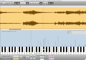 Transcribe!, main window with spectrum and markers