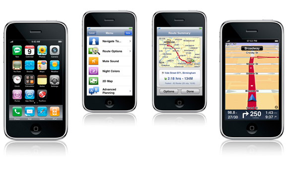 TomTom iPhone 4 app pictures