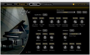 Ivory II Effects tab in standalone console