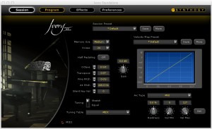 Ivory II's "Session" tab