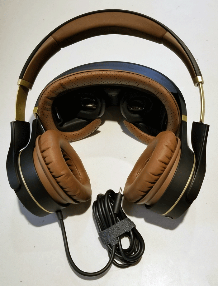 The headset unfolded